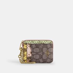 Portacarte con cerniera in jacquard esclusivo