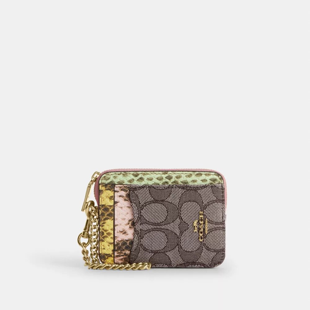 Portacarte con cerniera in jacquard esclusivo