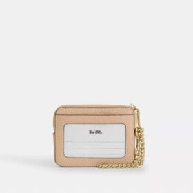 Portacarte con cerniera in pelle Signature