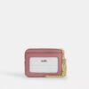 Portacarte con cerniera in pelle Signature