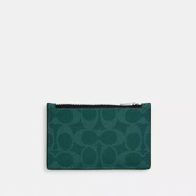 Portacarte con cerniera in Signature Canvas