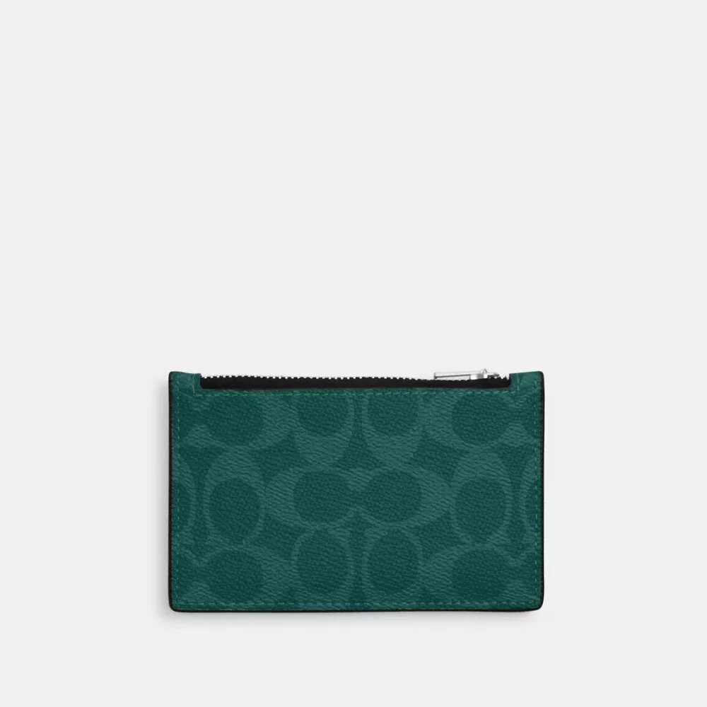Portacarte con cerniera in Signature Canvas