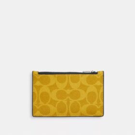 Portacarte con cerniera in Signature Canvas