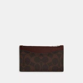 Portacarte con cerniera in Signature Canvas