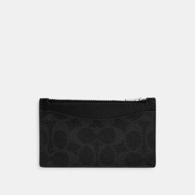 Portacarte con cerniera in Signature Canvas