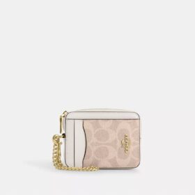 Portacarte con cerniera in Signature Canvas