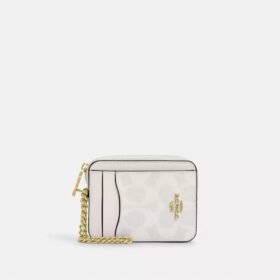 Portacarte con cerniera in Signature Canvas