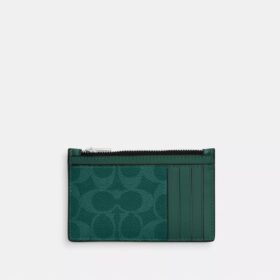 Portacarte con cerniera in Signature Canvas