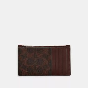 Portacarte con cerniera in Signature Canvas