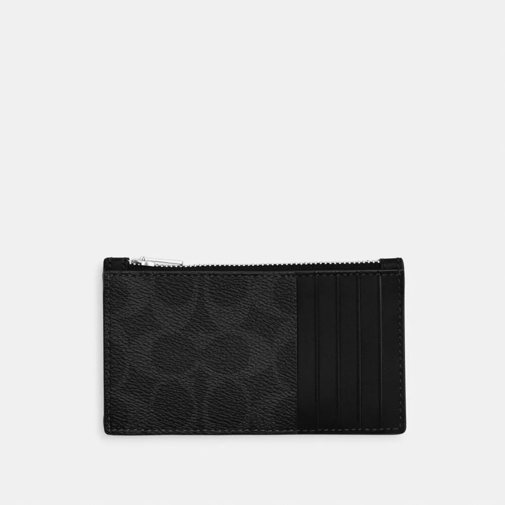 Portacarte con cerniera in Signature Canvas