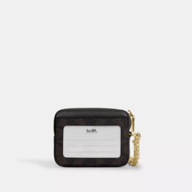 Portacarte con cerniera in Signature Canvas