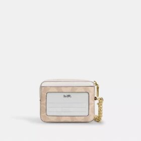Portacarte con cerniera in Signature Canvas