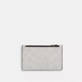 Portacarte con cerniera in Signature Canvas