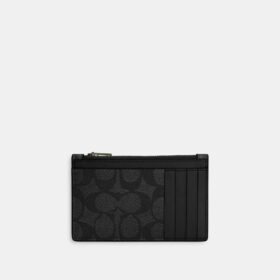 Portacarte con cerniera in Signature Canvas