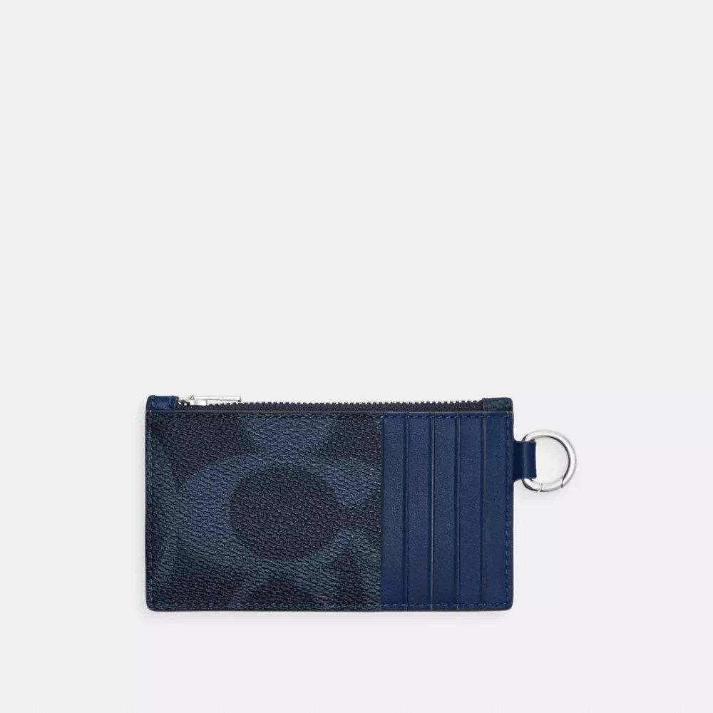 Portacarte con cerniera in Signature Canvas