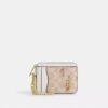 Portacarte con cerniera in Signature Canvas con stampa floreale