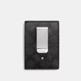 Portacarte con fermasoldi in Signature Canvas
