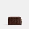 Portacarte essenziale piccolo con chiusura a zip e trapuntatura a cuscino