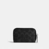 Portacarte piccolo con chiusura a zip in Signature Canvas