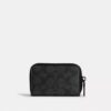 Portacarte piccolo con chiusura a zip in Signature Canvas