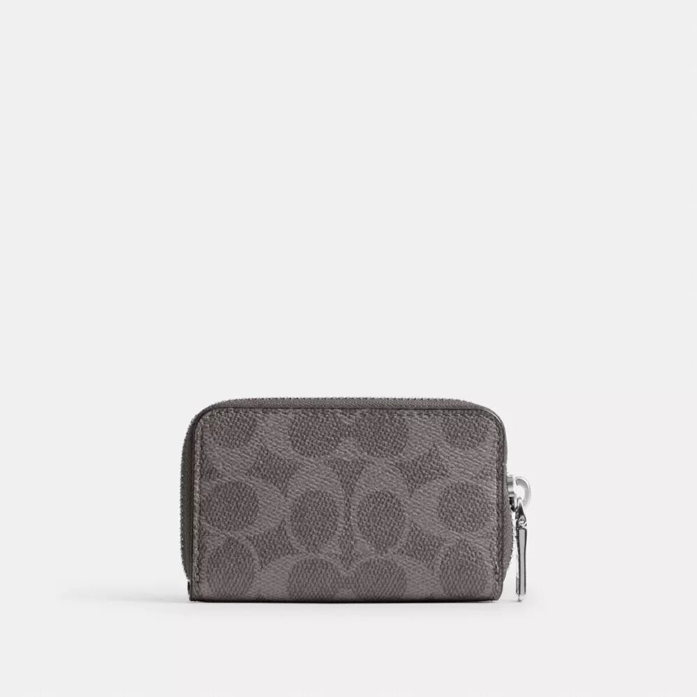 Portacarte piccolo con chiusura a zip in Signature Canvas