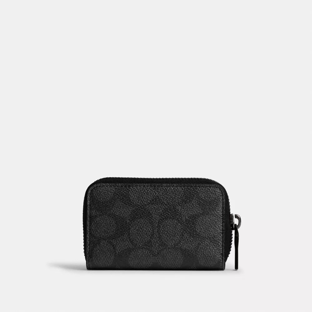 Portacarte piccolo con chiusura a zip in Signature Canvas