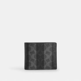 Portafoglio 3 in 1 in Signature Canvas a righe