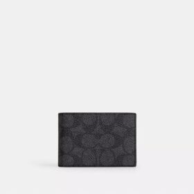 Portafoglio compatto in Signature Canvas