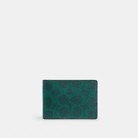 Portafoglio compatto in Signature Canvas