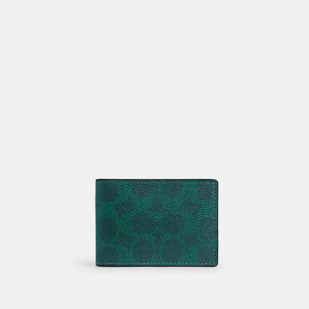 Portafoglio compatto in Signature Canvas