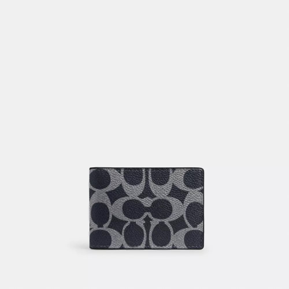 Portafoglio compatto in Signature Canvas