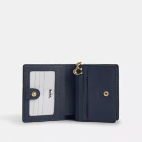 Portafoglio con chiusura a scatto in denim Signature