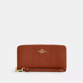 Portafoglio lungo con chiusura a zip e trapuntatura