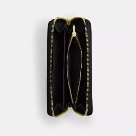 Portafoglio lungo con chiusura a zip e trapuntatura