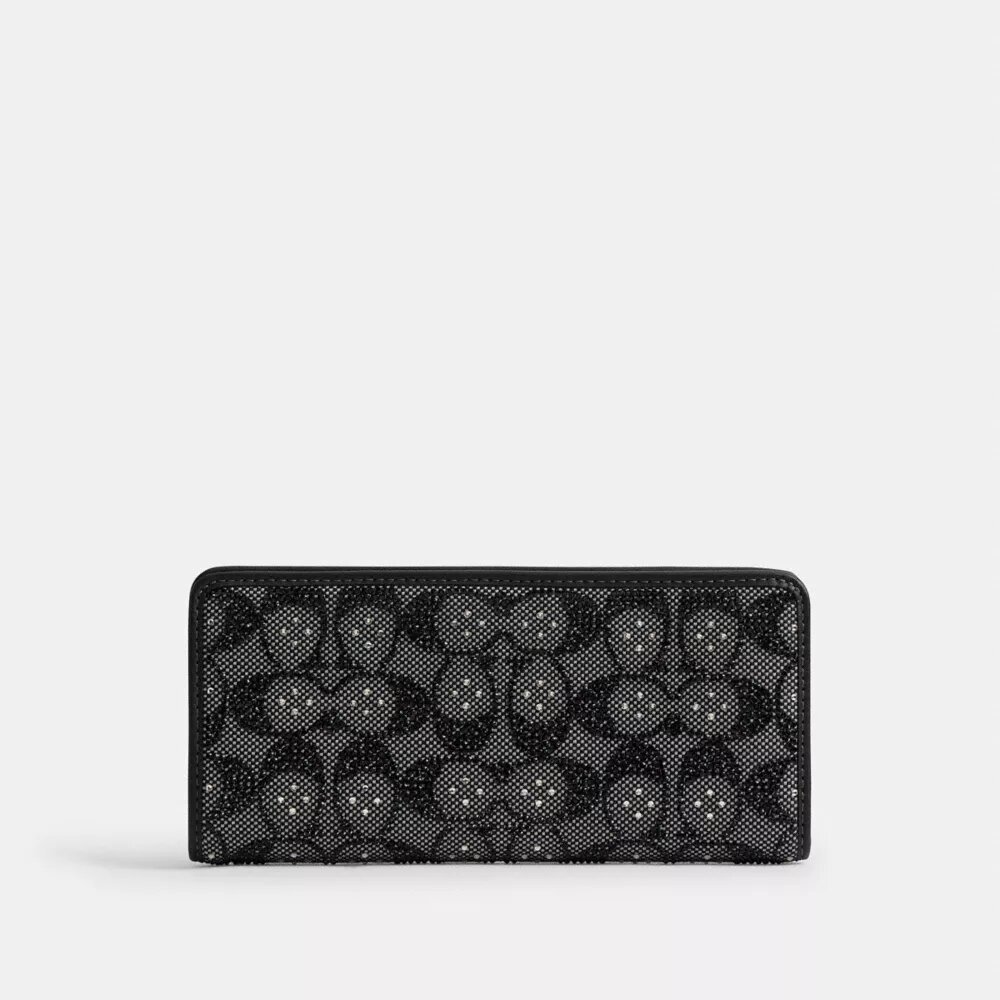 Portafoglio sottile Essential in jacquard Crystal Signature