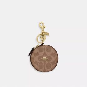 Portamonete circolare in Signature Canvas
