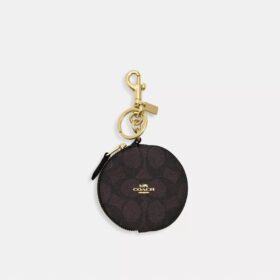 Portamonete circolare in Signature Canvas