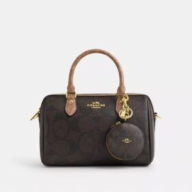 Portamonete circolare in Signature Canvas