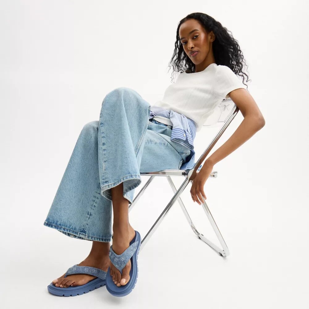 Sandali Brynn in denim Signature Crystal