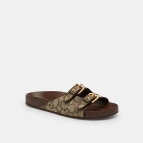 Sandali con fibbia in jacquard esclusivo