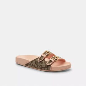 Sandali con fibbia in jacquard esclusivo