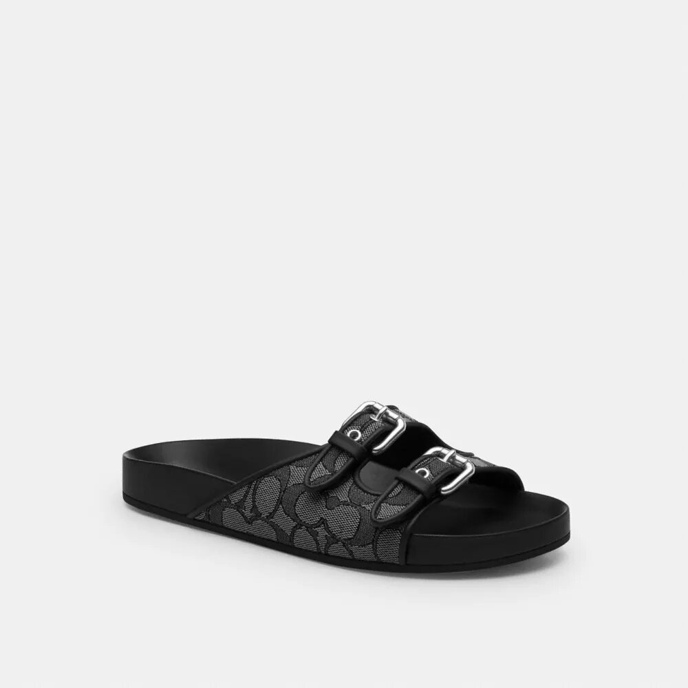 Sandali con fibbia in jacquard esclusivo