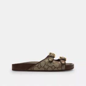 Sandali con fibbia in jacquard esclusivo