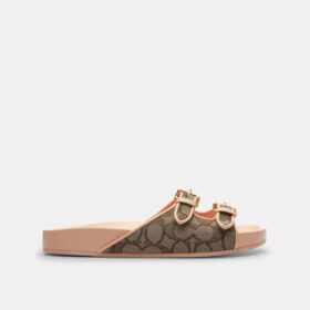 Sandali con fibbia in jacquard esclusivo