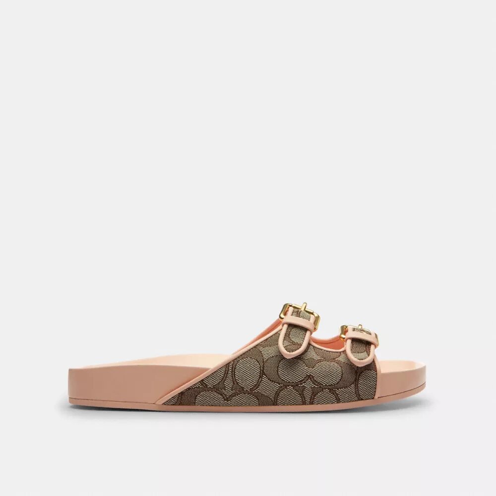 Sandali con fibbia in jacquard esclusivo