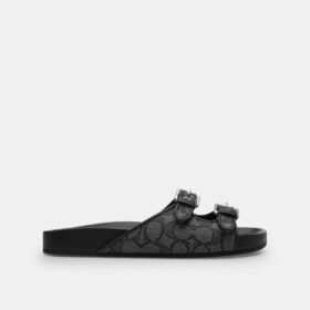 Sandali con fibbia in jacquard esclusivo