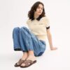 Sandali con fibbia incrociata in jacquard esclusivo