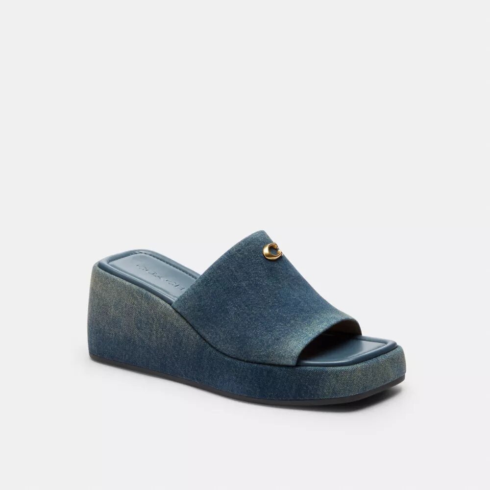 Sandali con plateau Marie in denim "Loved"