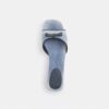 Sandali con tacco basso e fiocco in denim "Loved"