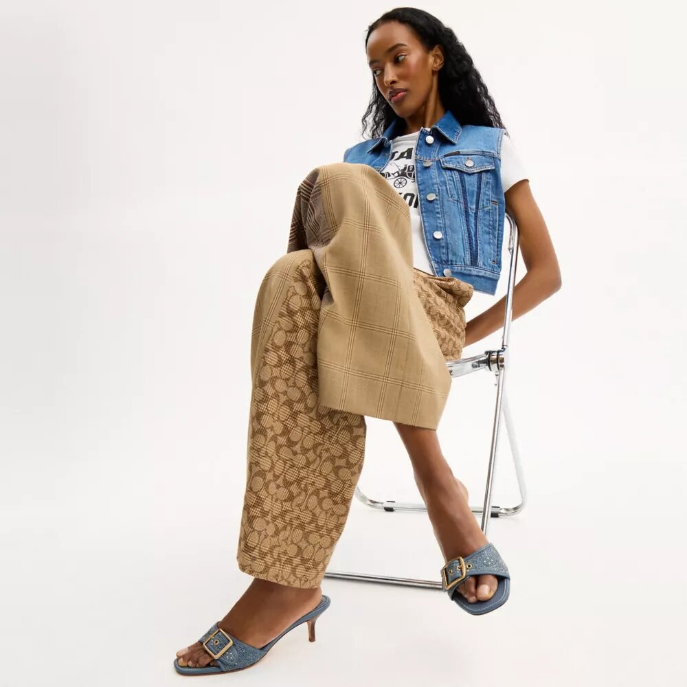 Sandali Margot in denim Crystal Signature